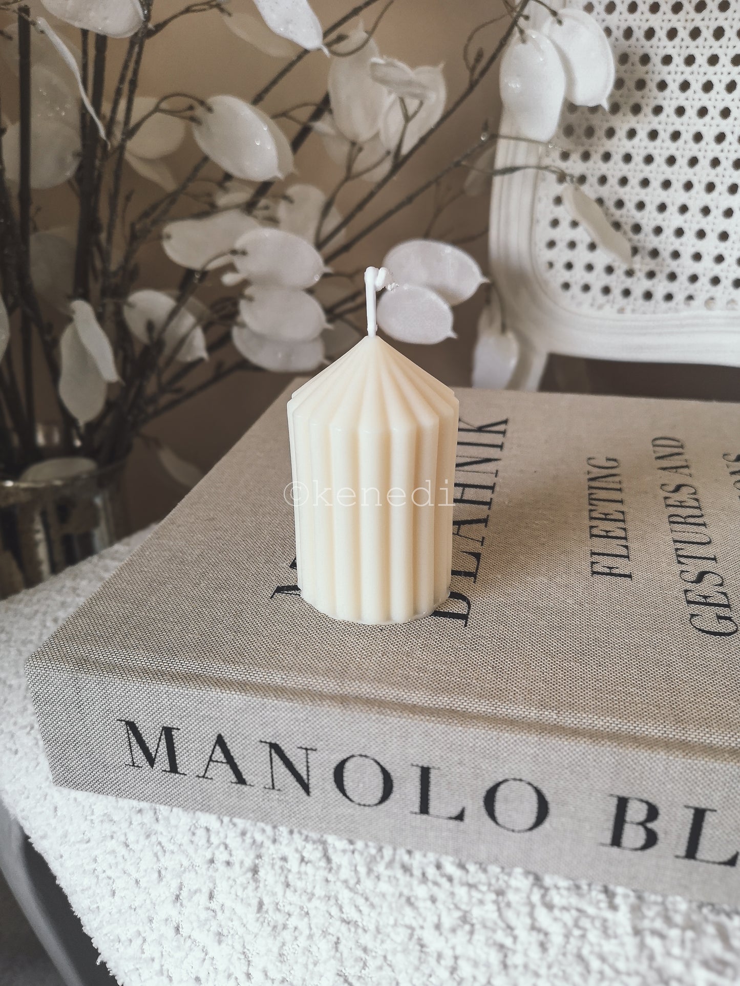 Ribbed Pillar Candle - Small