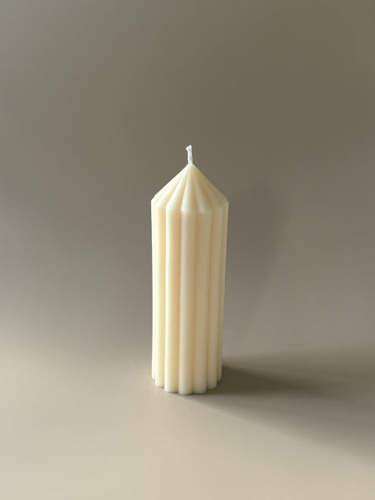Ribbed Pillar Candle - Medium