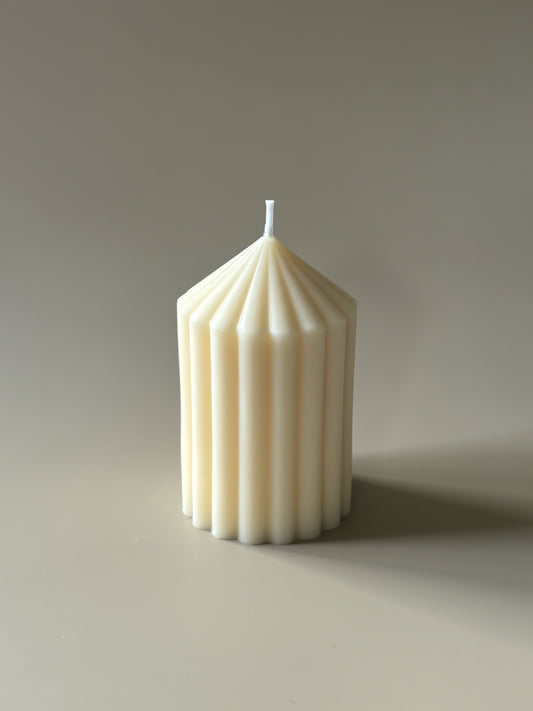 Ribbed Pillar Candle - Small