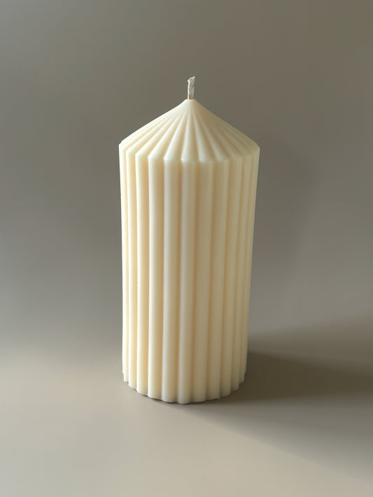 Ribbed Pillar Candle - X Large