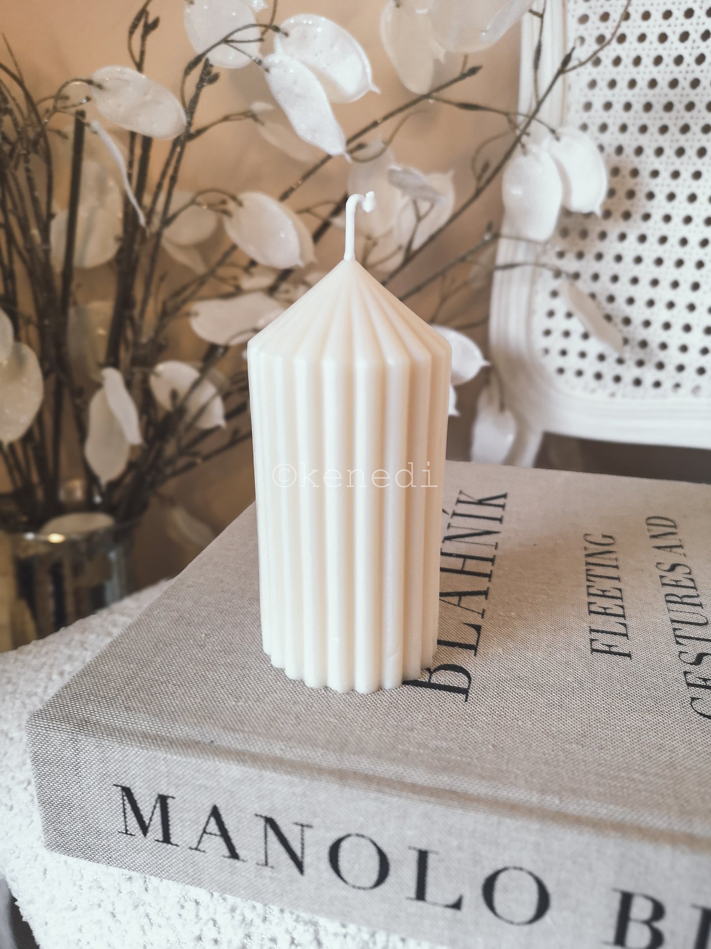 Ribbed Pillar Candle - Large